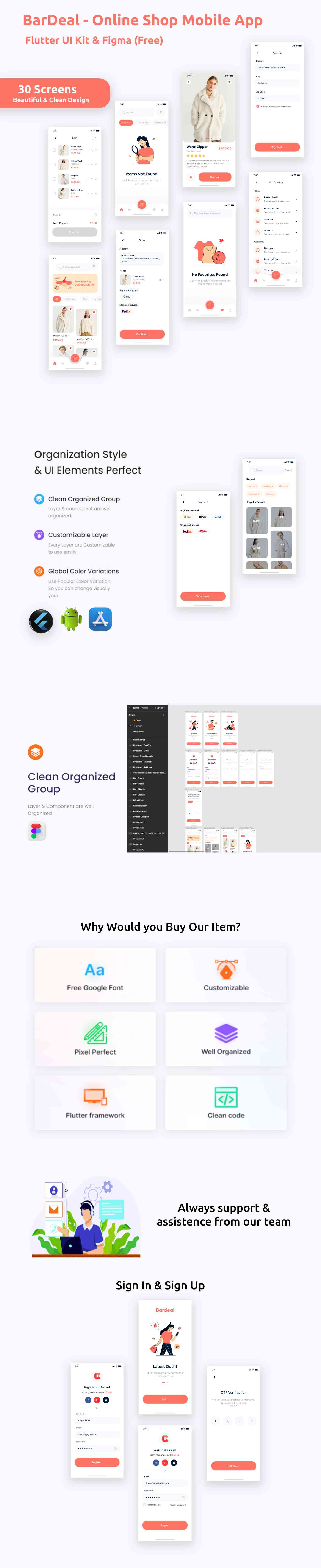 BarDeal ANDROID + IOS + FIGMA (Free) | UI Kit | Flutter | Online Shopping Mobile App - 2