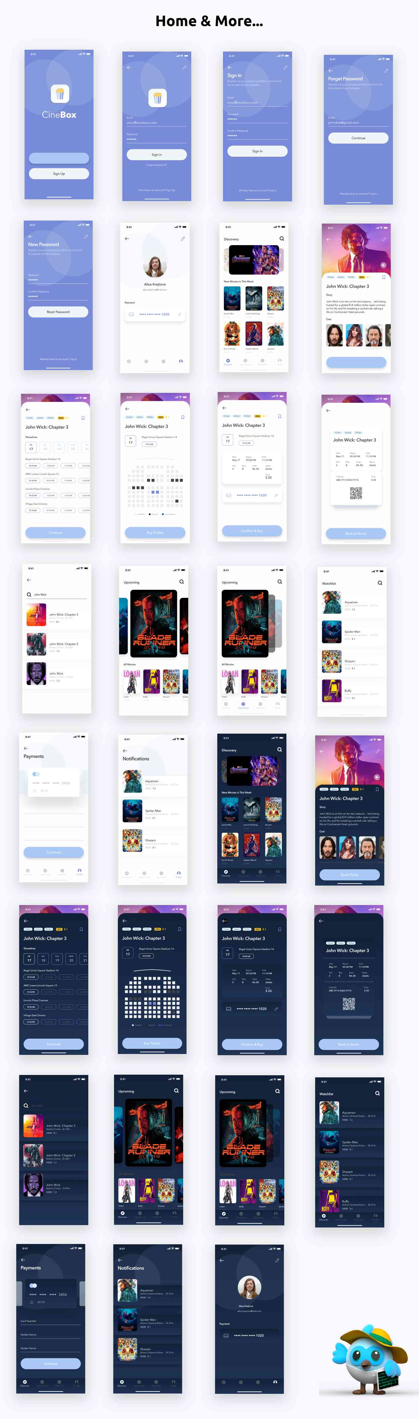 Online Movie Streaming & Booking ANDROID + IOS + FIGMA + Sketch | UI Kit | CineBox | ReactNative - 2