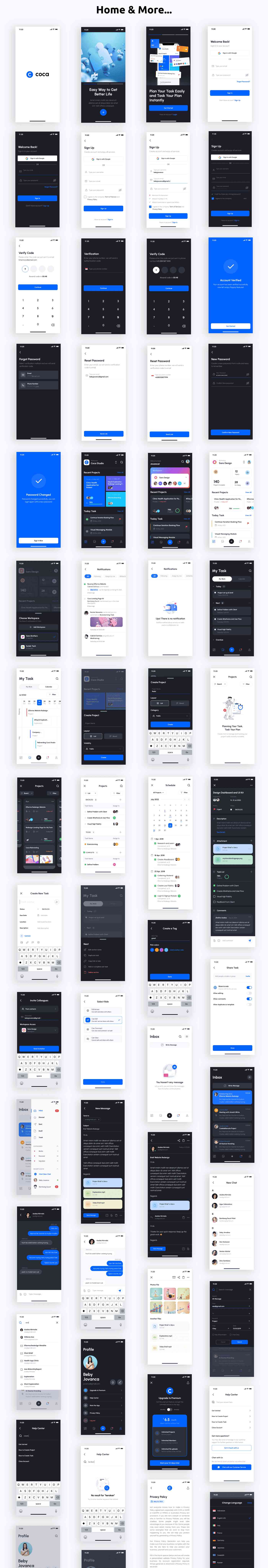 COCA - Project Management App | ANDROID + IOS + FIGMA + Sketch | UI Kit | React Native - 2