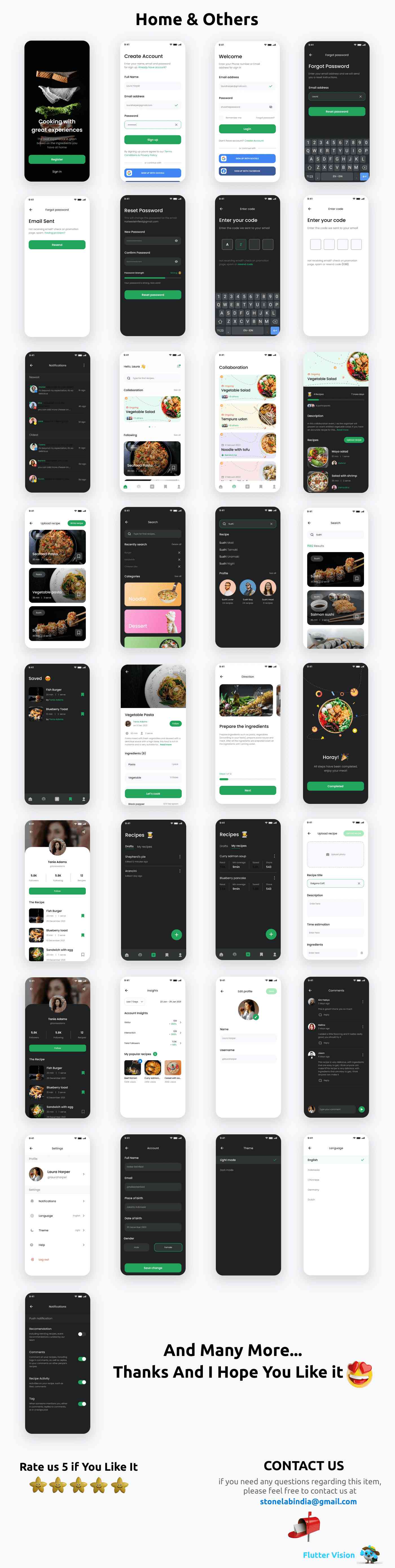 Cookies App ANDROID + IOS + FIGMA | UI Kit | Flutter | Food Recipe Premium App - 2