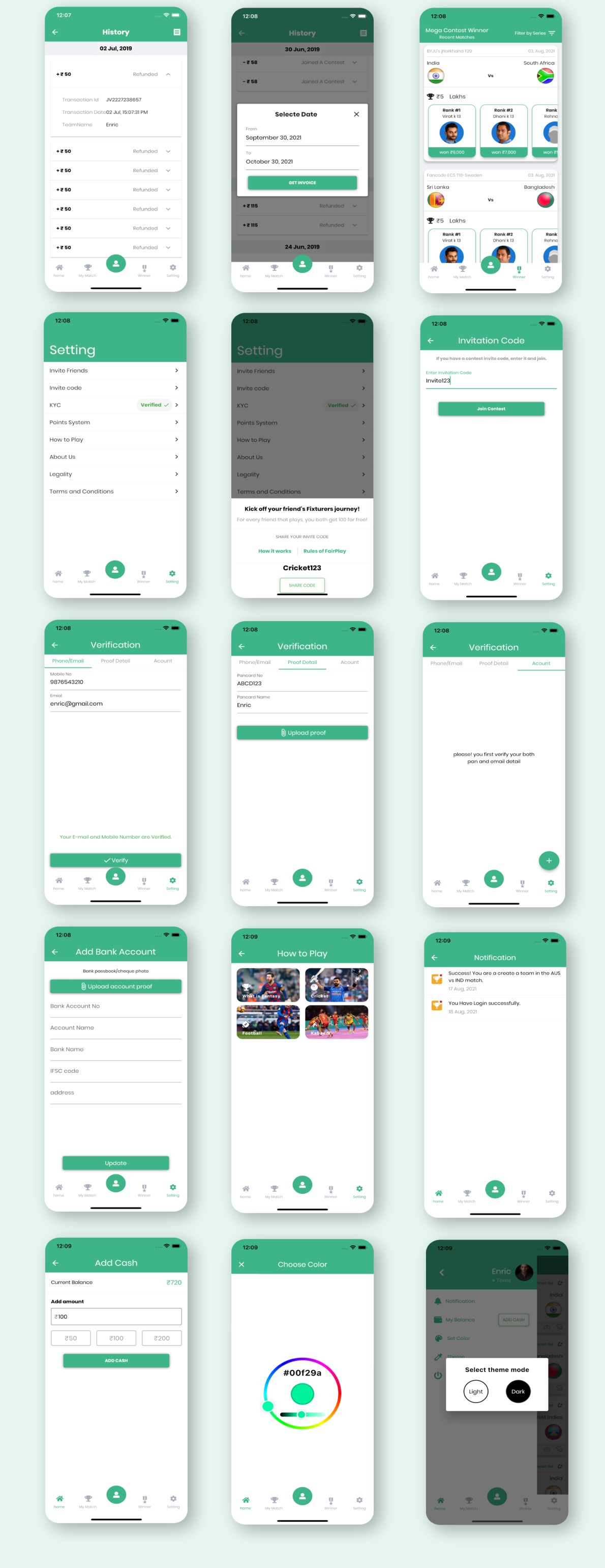 Cricket Fantasy Android App Template + iOS App Template | Flutter | Cricket Fantasy Game Dream11 - 4