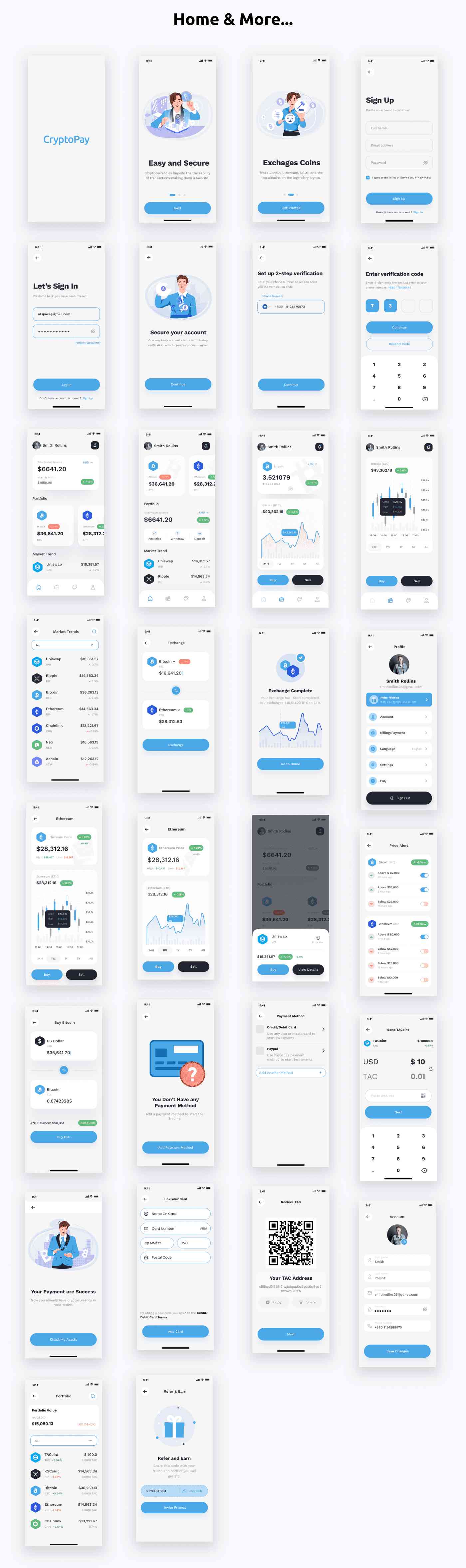 CryptoPay - Crypto Currency App ANDROID + IOS + FIGMA  | UI Kit | Flutter - 3