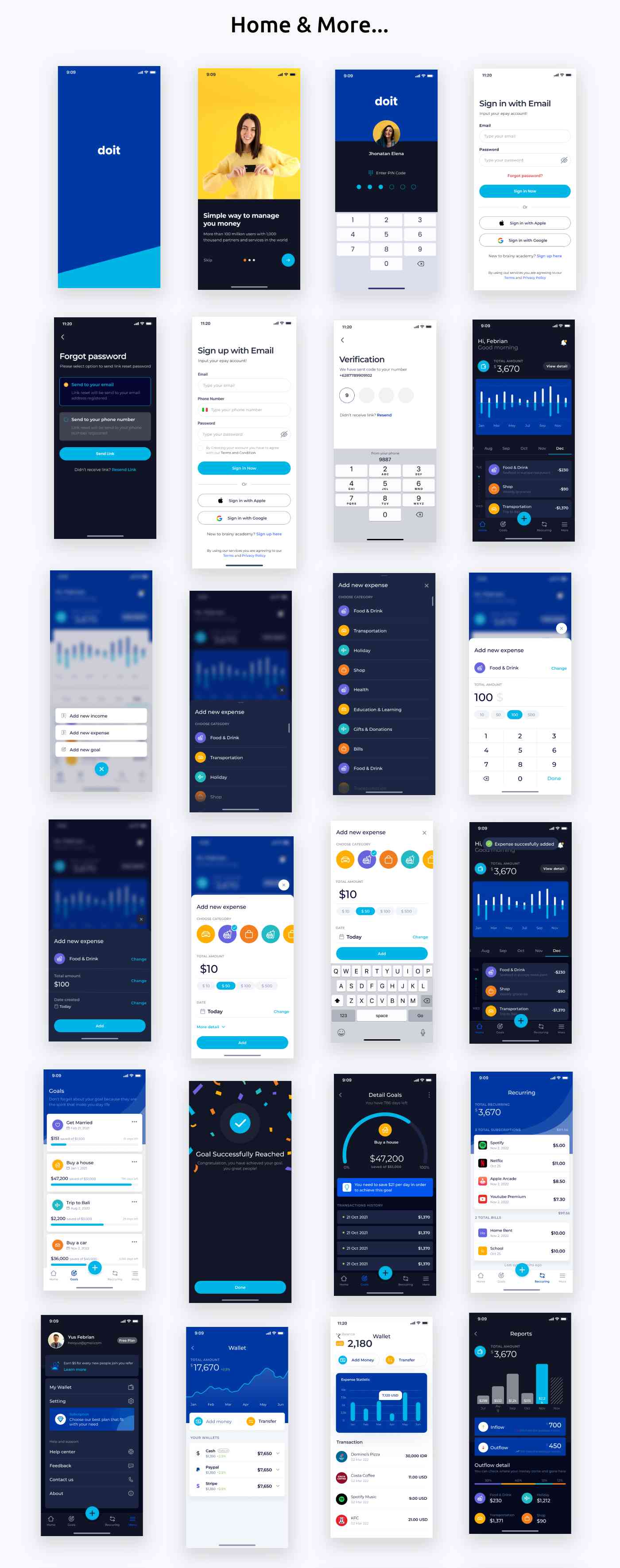 DoIt | ANDROID + IOS + FIGMA + XD + Sketch + Figma | UI Kit | Flutter | Expense Management APP - 3