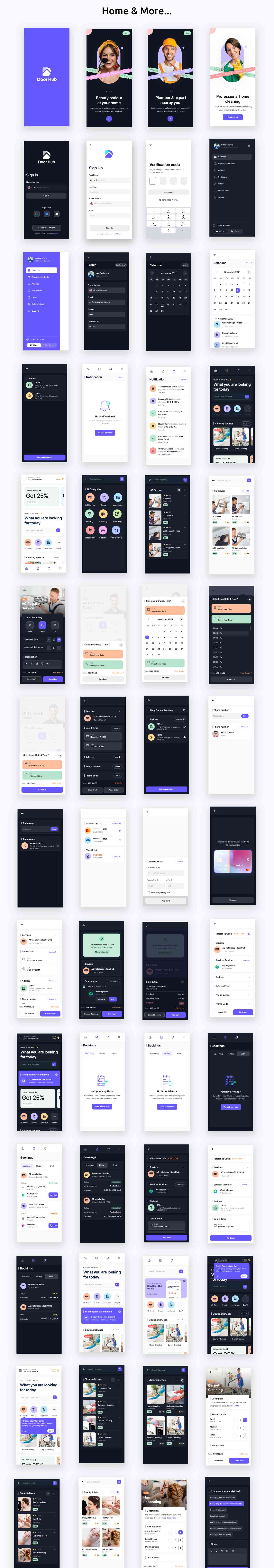 DoorHub ANDROID + IOS + FIGMA (Free) | UI Kit | ReactNative | Home Service Provide - 2