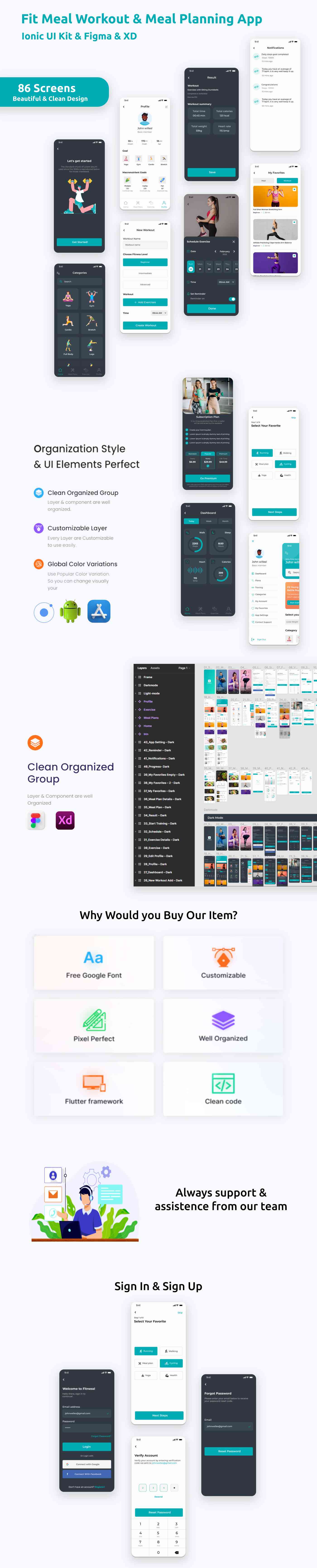 FitMeal ANDROID + IOS + FIGMA + XD | UI Kit | Ionic | Fitness & Meal Planning App - 2