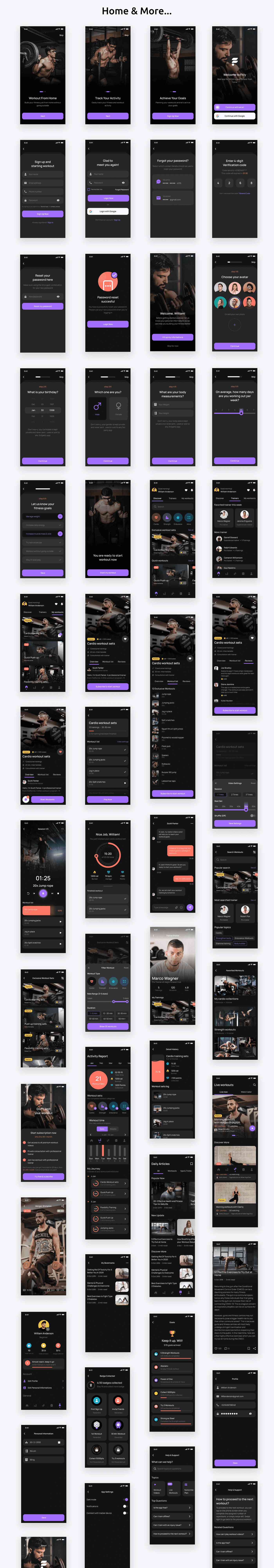 Modern Fitness App | Flutter Template | Figma FREE | Life Time Update | Fitzy - 2