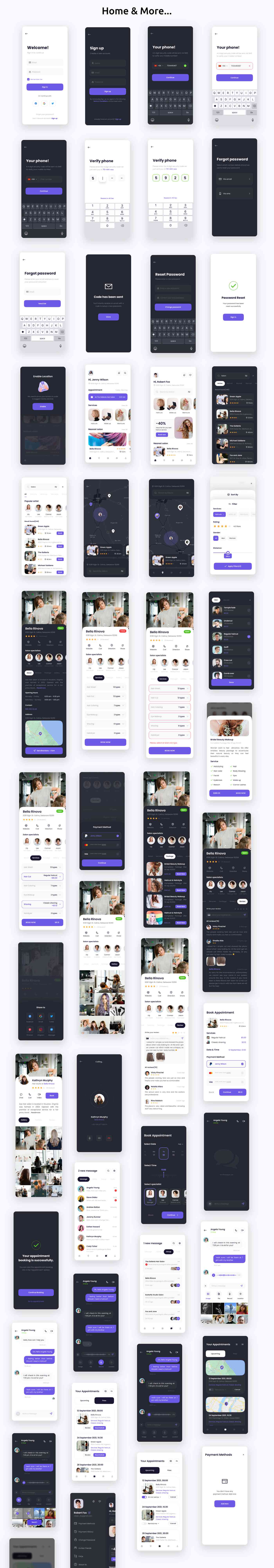 FloCutters ANDROID + IOS + FIGMA | UI Kit | ReactNative | BeautySalons, Spa, Massage, Barber Booking - 2