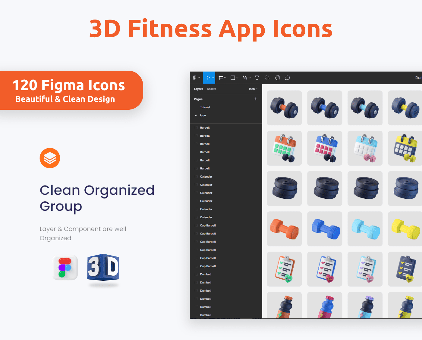 Grace App ANDROID + IOS + FIGMA + 3D Icons | UI Kit | ReactNative CLI | Fitness & WorkOut - 3