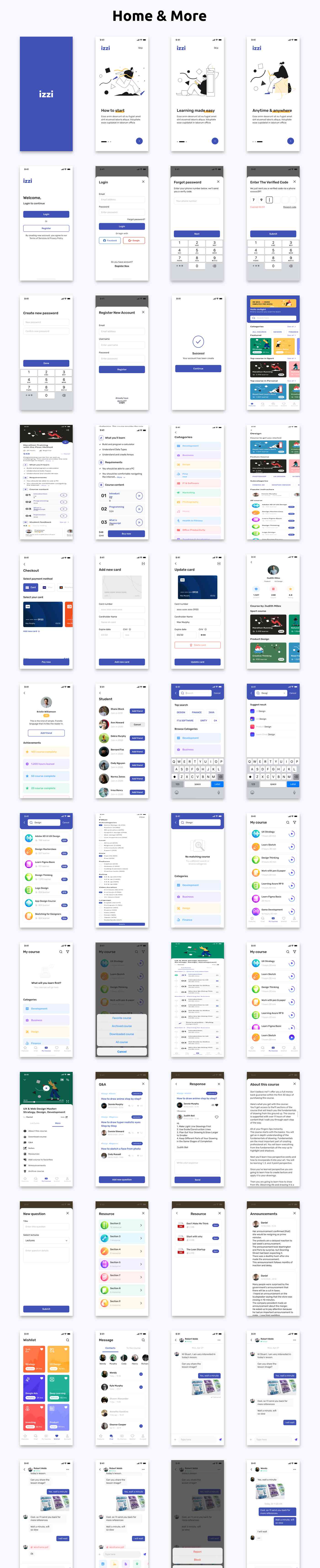 Online Learning App ANDROID + IOS + FIGMA + Sketch | UI Kit | Ionic | Izzi - 3