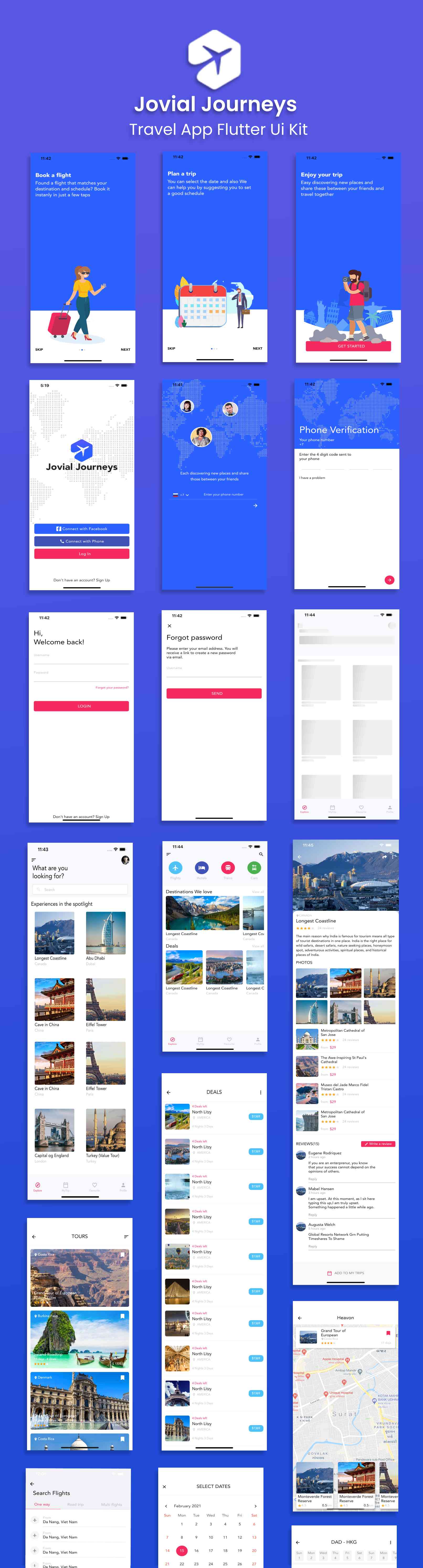 Jovial Journeys Android App Template + iOS App Template | Flutter | Trip Booking - 3