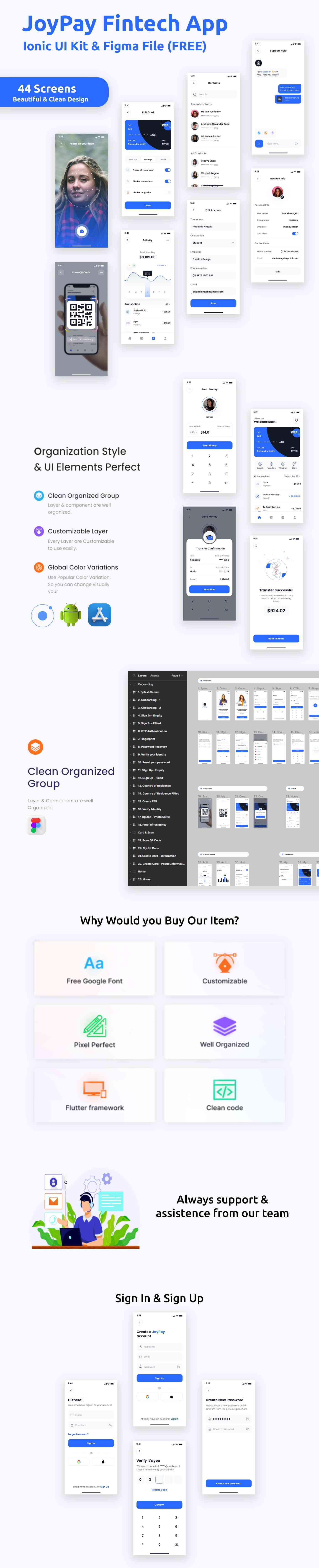 JoyPay ANDROID + IOS + FIGMA | UI Kit | Ionic | Fintech - Finance & Banking App UI Kit - 1