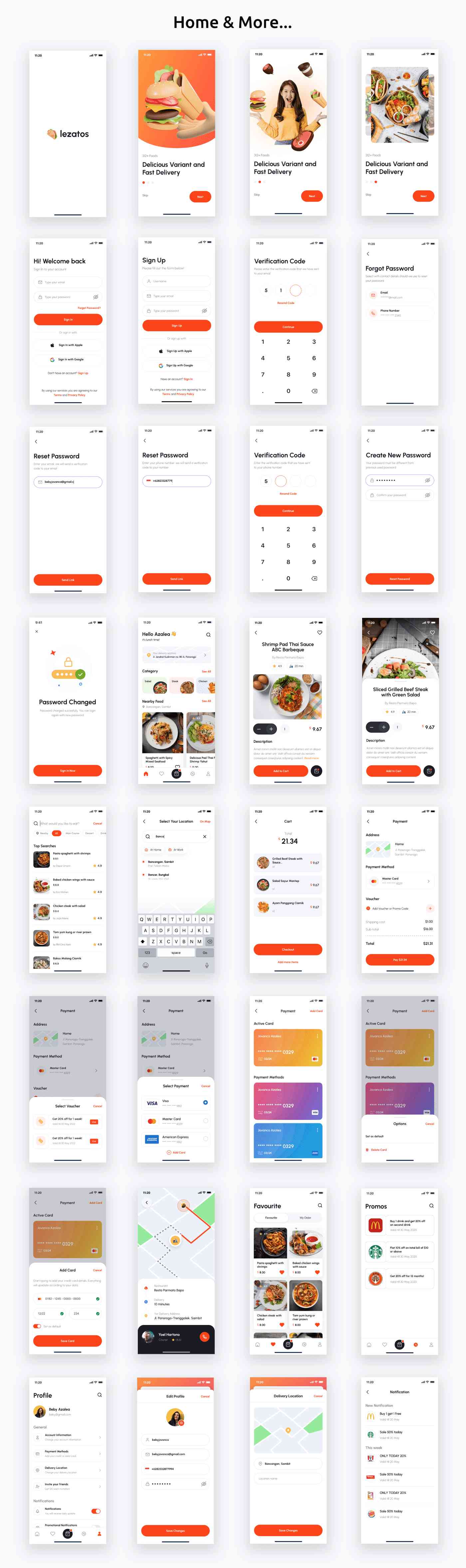Lezatos ANDROID + IOS + FIGMA + XD + SKETCH + Blend Icons | UI Kit | Flutter | Food Delivery - 3