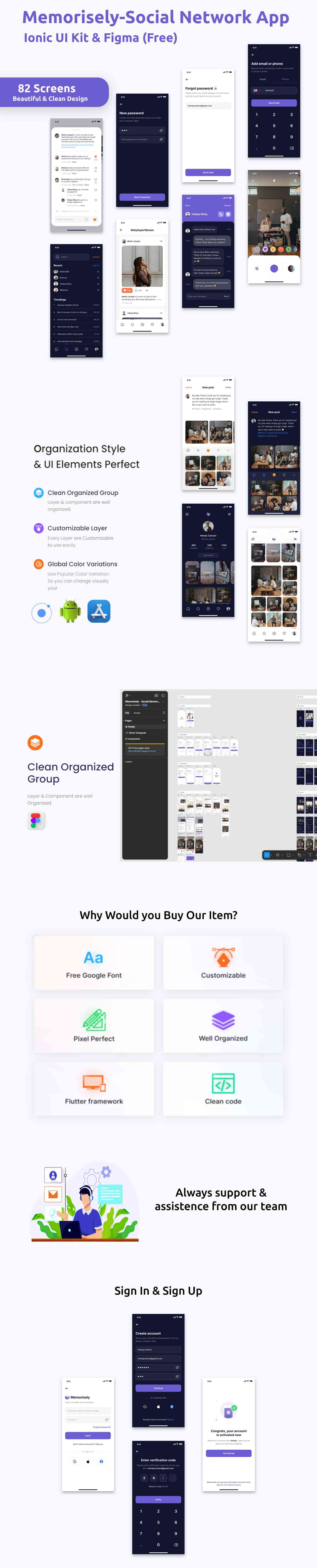 Social Network App ANDROID + IOS + FIGMA | UI Kit | Ionic | Life Time Update | Memorisely - 2