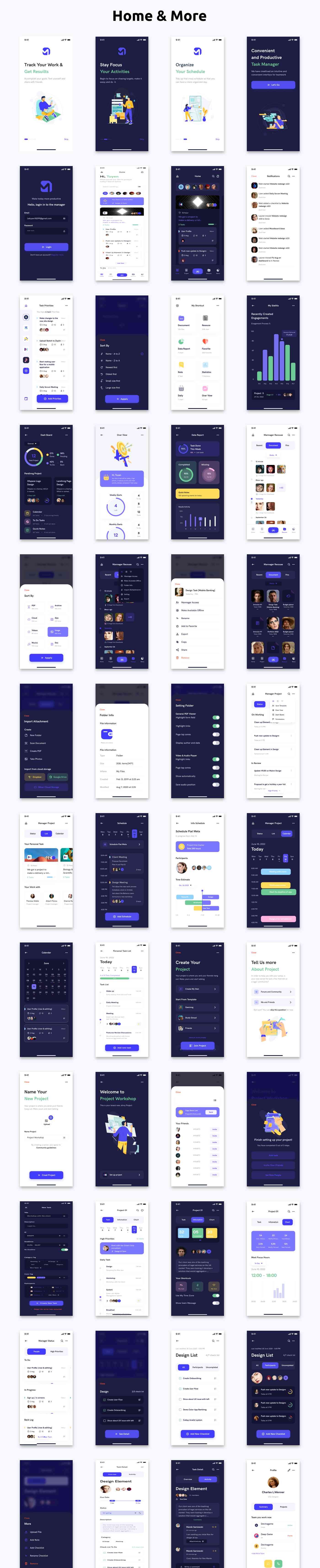 Manager Business App ANDROID + IOS + FIGMA + XD + Sketch | UI Kit | ReactNative | Miniacs
