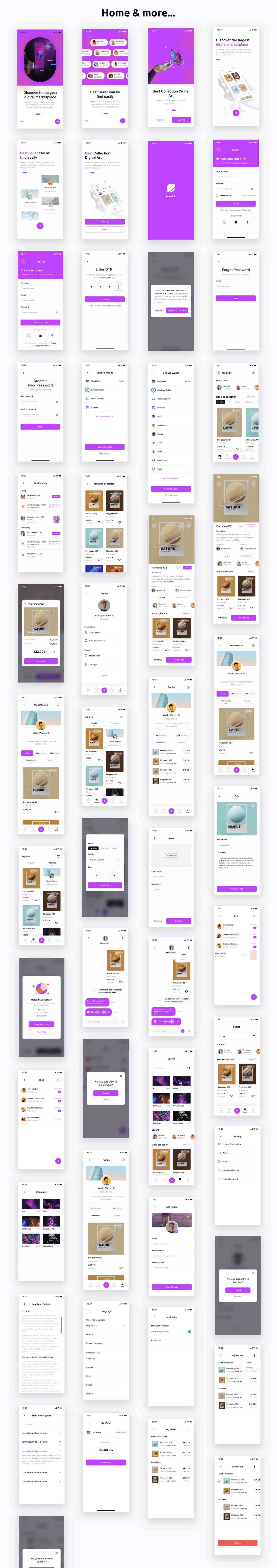 NFT MarketPlace App ANDROID + IOS + FIGMA | UI Kit | Flutter | NeoFT - 3