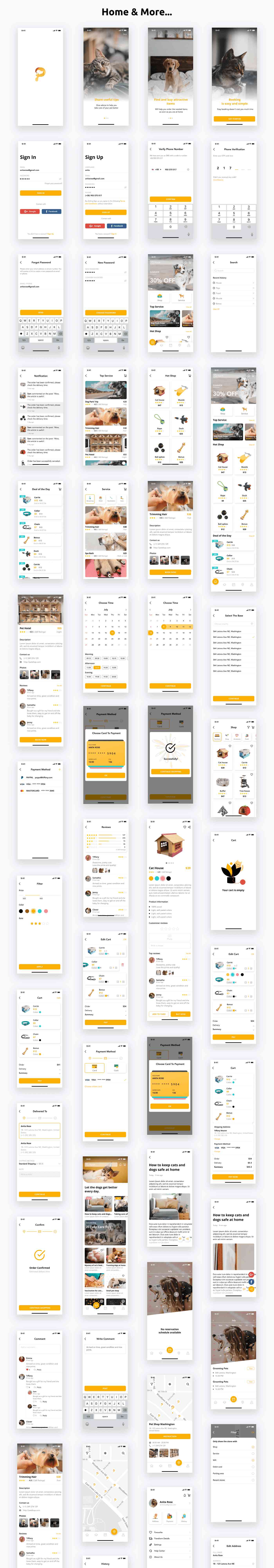 Pet Service App | UI Kit | ReactNative | Figma + XD + Sketch FREE | Life Time Update | Pedoz - 2