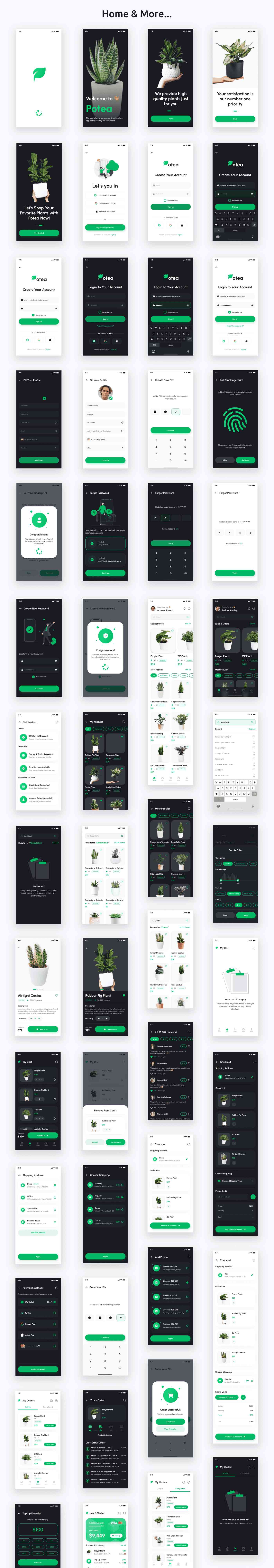 Plant E-Commerce & Online Store App | UI Kit | Ionic | Figma | Life Time Update | POTEA - 2
