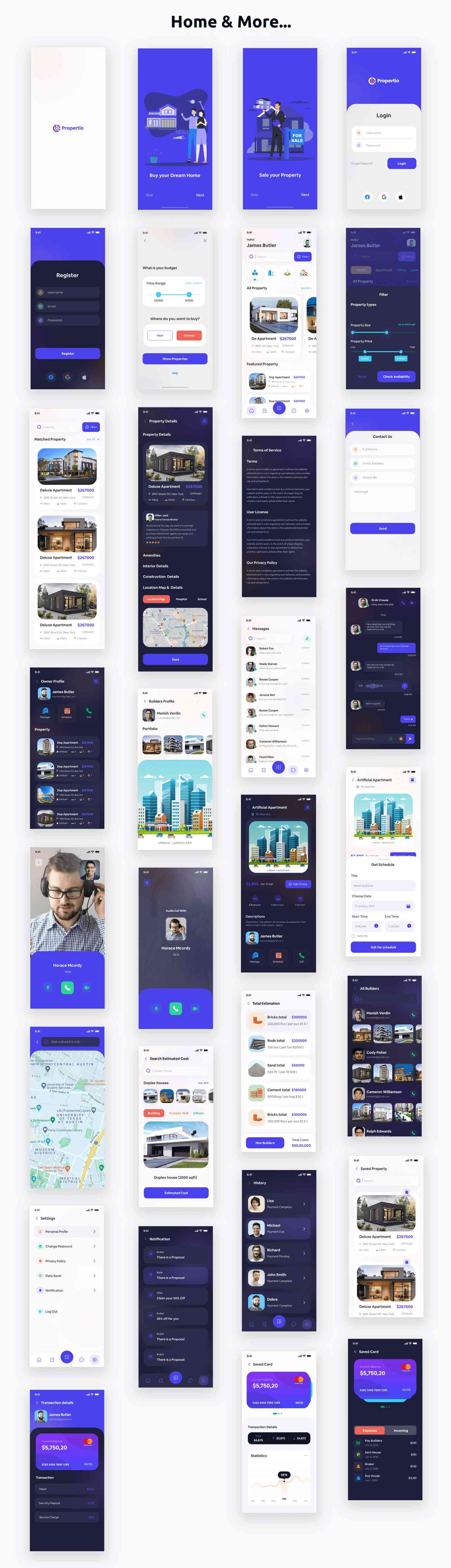 Real Estate App ANDROID + IOS + FIGMA + 3D Blend Icons | UI Kit | Ionic | Propertio - 2