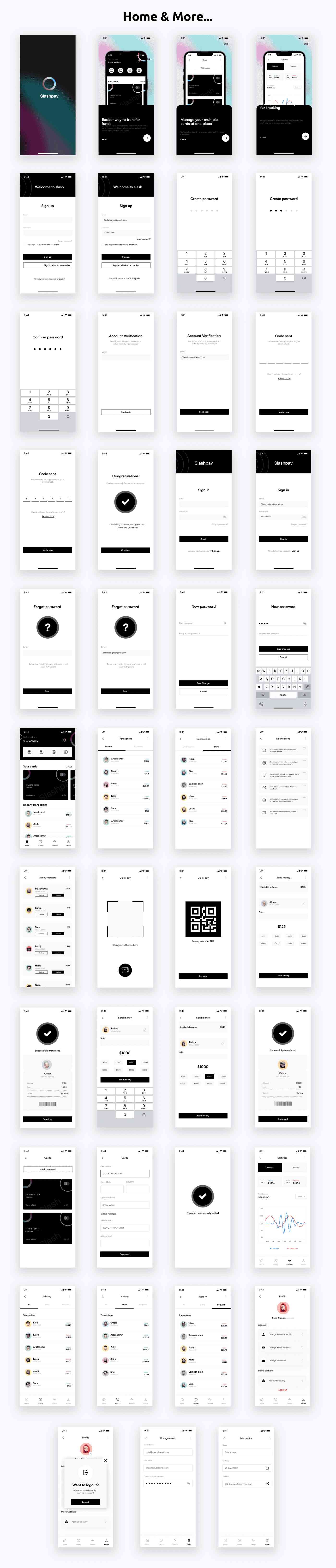 Finance & Online Wallet App | UI Kit | Flutter | Figma FREE | SlashPay - 3