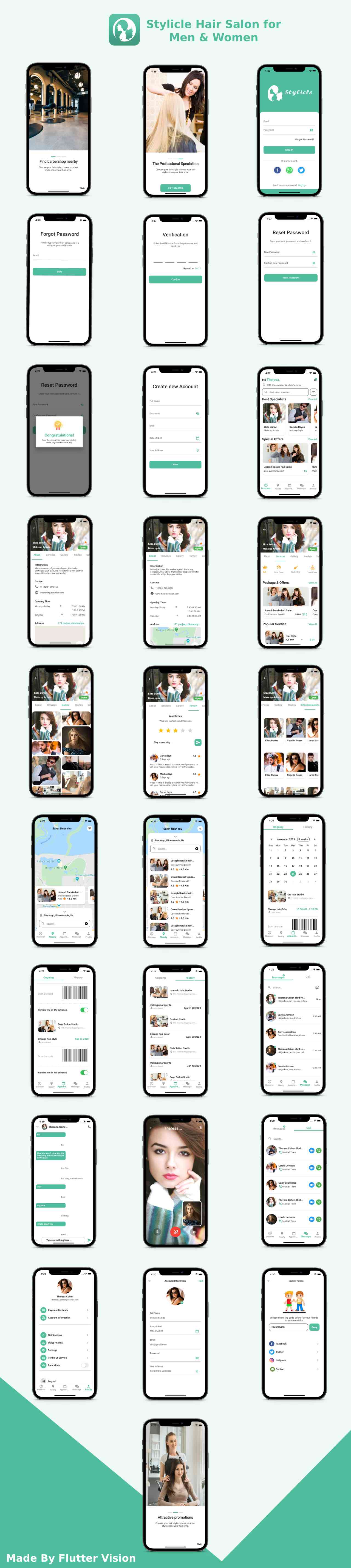 Hair Salon Booking Android App Template + iOS App Template | Flutter | Stylicle - 3