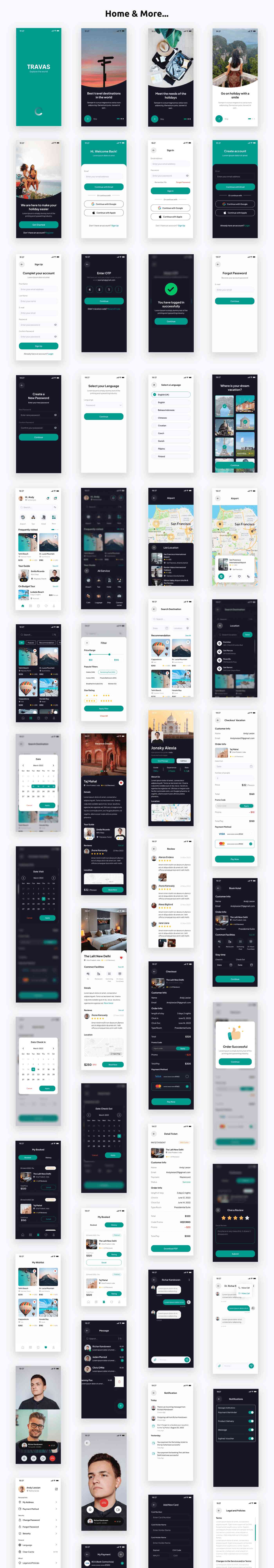 Travel Mobile App | UI Kit | Flutter | Figma FREE | Travas - 3
