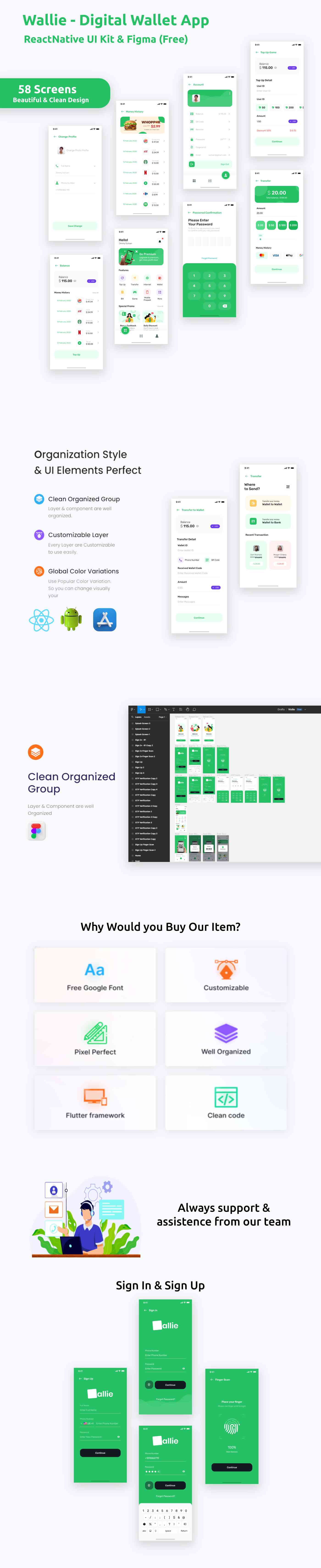 Digital Wallet App ANDROID + IOS + FIGMA + XD + Sketch + Invision Studio | UI | ReactNative | Wallie - 1